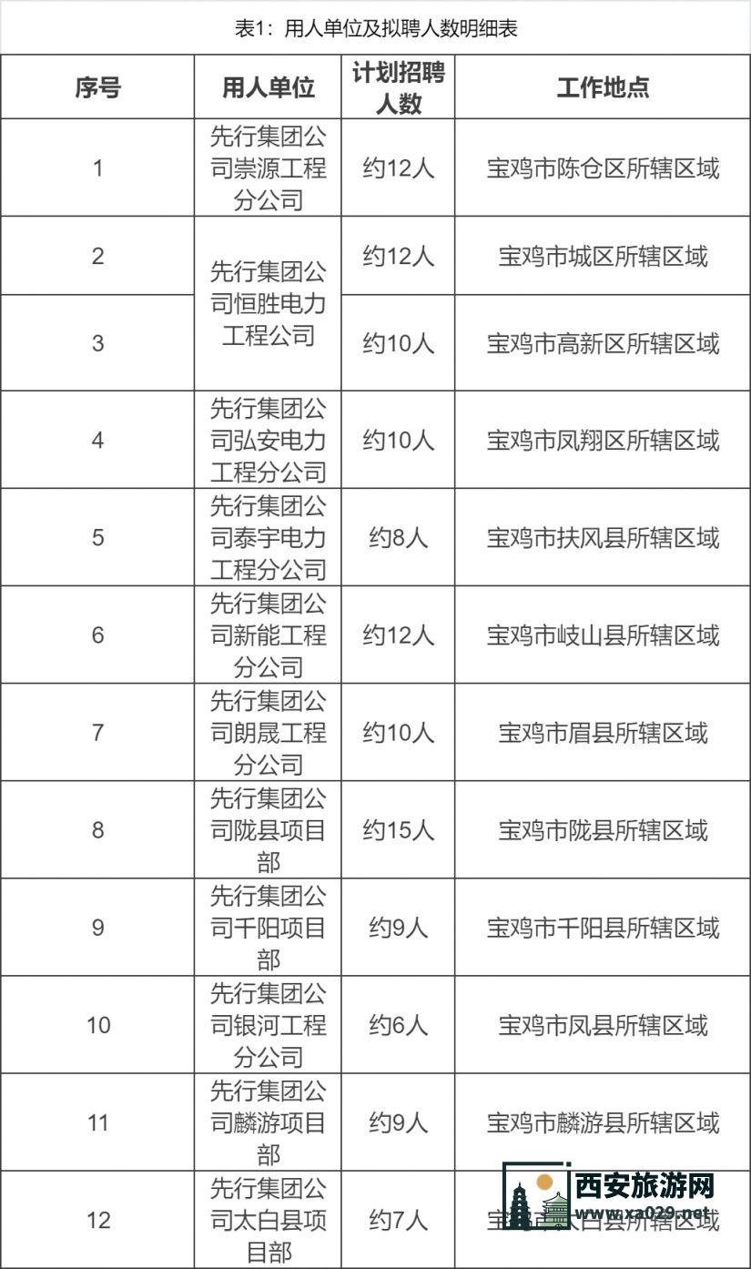 2024年宝鸡先行电力（集团）有限责任公司招聘公告