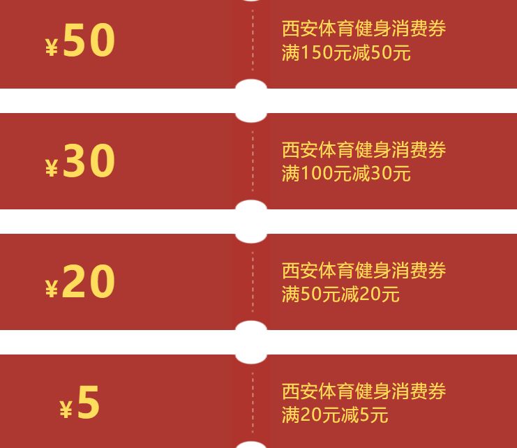 西安五一体育消费券发放类型有哪些