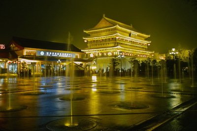 西安大雁塔音乐喷泉表演视频