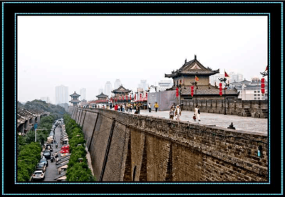西安城墙的路线图