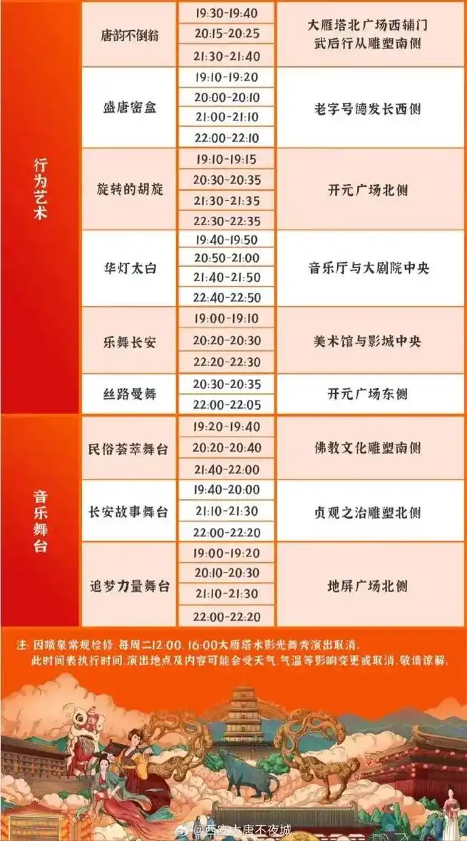 大唐不夜城表演几点开始