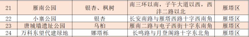 2025西安市各区县落叶缓扫地点汇总
