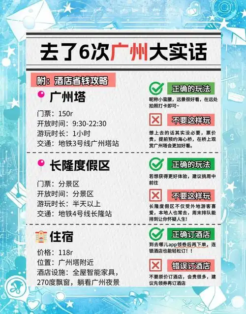 广州旅游团三日游住宿攻略大全