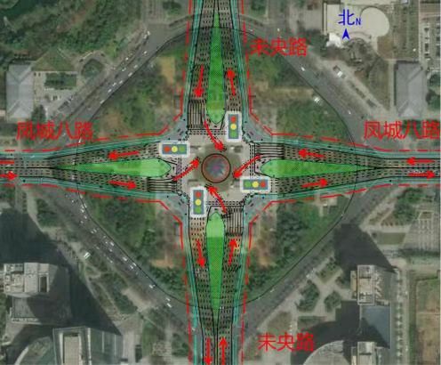 张家堡片区未央路与凤城八路环岛改十字调整交通管理措施的通告