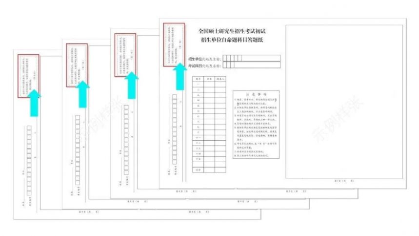 西安建筑科技大学2026年考研自命题科目答题纸条形码粘贴说明