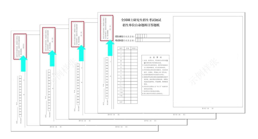 西安科技大学2026年考研自命题科目答题纸条形码粘贴说明