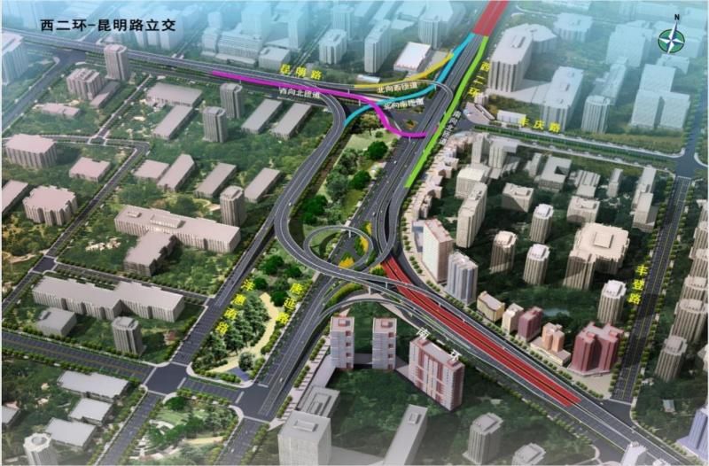 2025年12月29日6时西南二环立交主线桥梁及附属匝道通车放行